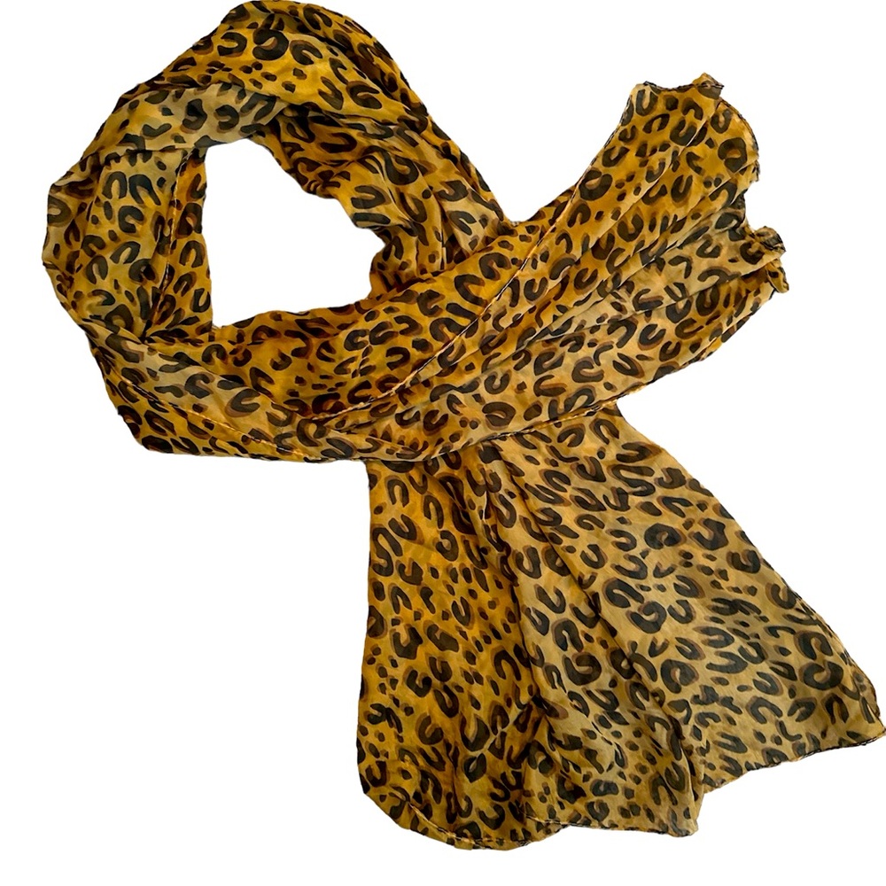 Leopard Cheetah Animal Print women’s Scarf Beach Wrap Shawl - 68x39”